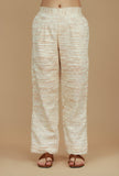 Off-White Khadi Textured Wide-Leg Pants