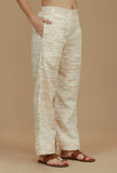 Off-White Khadi Textured Wide-Leg Pants