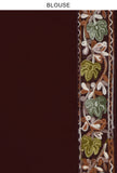 Maroon Georgette Multicolor Embroidered Saree with Unstitched Blouse