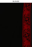Floral Embroidered Black Georgette Saree with Unstitched Blouse