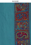 Blue Kani Weave Silk Wool Saree with Unstitched Blouse