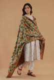 Green Kashmiri Chinar Kani Woollen Shawl