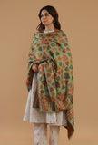 Green Kashmiri Chinar Kani Woollen Shawl