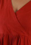 Rust Cotton Wrap Style Kurta
