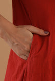 Rust Cotton Wrap Style Kurta