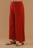 Rust Cotton Straight Fit Pant