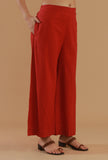 Rust Cotton Straight Fit Pant