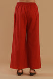 Rust Cotton Straight Fit Pant