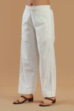 White Straight-Fit Cotton Pant