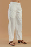 White Straight-Fit Cotton Pant