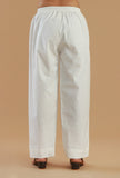 White Straight-Fit Cotton Pant