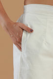 White Straight-Fit Cotton Pant