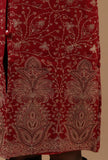 Maroon Kashmiri Aari Embroidered Woollen Long Jacket