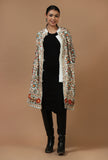 Ivory Kashmiri Aari Embroidered Woolen Long Jacket