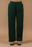 Set of 2: Emerald Green Brocade Kurta with Shantoon Straight Pant Set