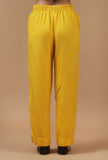 Set of 2: Mustard Yellow Solid Chanderi Kurta with Shantoon Straight Pant Set