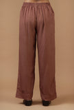 Set of 2: Brown Checkered Chanderi Kurta & Shantoon Pant Set