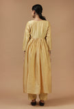 Set of 2: Golden Elegant Chanderi Kurta with Shantoon Straight Pant Set