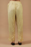 Set of 2: Golden Elegant Chanderi Kurta with Shantoon Straight Pant Set