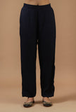 Navy Blue Shantoon Straight Fit Pant