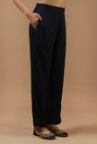 Navy Blue Shantoon Straight Fit Pant