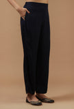 Black Solid Shantoon Straight Pant
