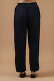 Black Solid Shantoon Straight Pant