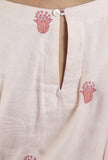 Blush Pink Floral Printed Gathered Midi Dress
