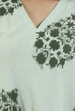 Sage Green Floral Printed Flared Maxi Dress