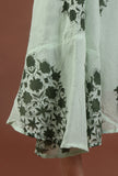 Sage Green Floral Printed Flared Maxi Dress