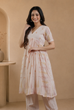 Hand Block Printed Cotton Anarkali Style Kurta