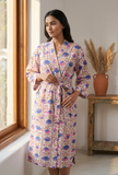 Lavender Bloom Printed Kimono