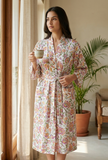 Ivory Petals Botanical Wrap Kimono