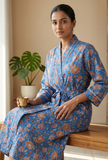 Royal Azure Botanical Kimono