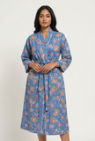 Royal Azure Botanical Kimono