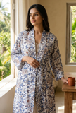 Timeless Indigo Print Cotton Kimono