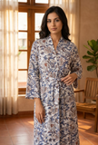 Timeless Indigo Print Cotton Kimono