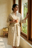 Soft Bloom Botanical Wrap Kimono