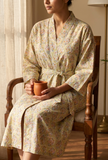 Soft Bloom Botanical Wrap Kimono