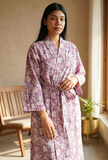 Lilac Botanical Print Kimono