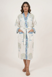 Pastel Blue Handblock Printed Kimono