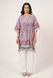 Lilac Paisley Printed Kaftan Dress