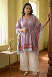 Lilac Paisley Printed Kaftan Dress