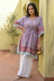 Lilac Paisley Printed Kaftan Dress
