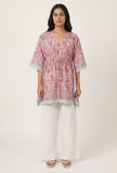 Blush Pink Paisley Printed Kaftan Dress