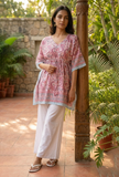 Blush Pink Paisley Printed Kaftan Dress