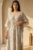 Desert Bloom Printed Kaftan Dress