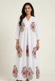 Rose Garden Handblock Printed Cotton Maxi Dress