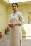 Ivory Whisper Straight Cotton Kurta Dress