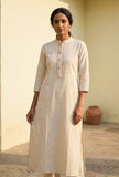 Ivory Whisper Straight Cotton Kurta Dress